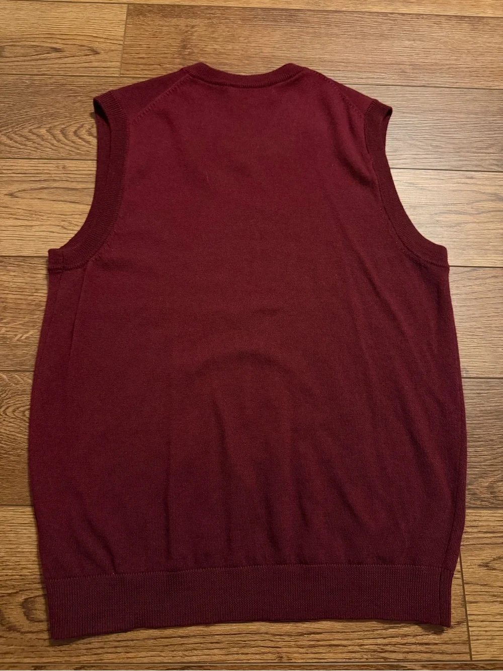 Men's‎ 100% Merino Wool V-Neck Sleeveless Sweater Vest - Deep Burgundy